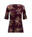 T-shirt Motif/style Floral Femme Bordeaux Imprimé Ralph Lauren-1