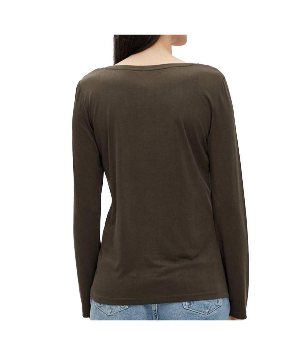 T-Shirt kaki femme pieces pckamala - s-2