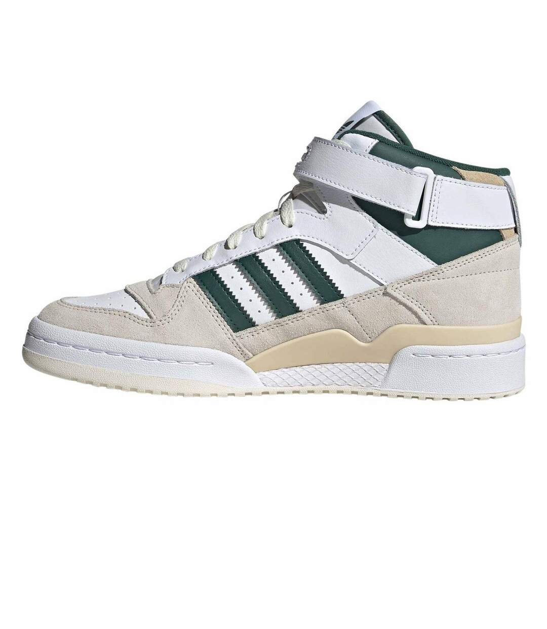 Mens Forum Leather Mid Cut Trainers White Adidas-3