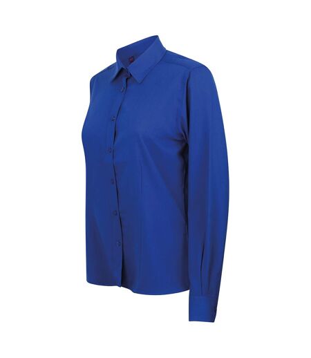 Henbury Womens/Ladies Wicking Anti-bacterial Long Sleeve Work Shirt (Royal) - UTRW2697