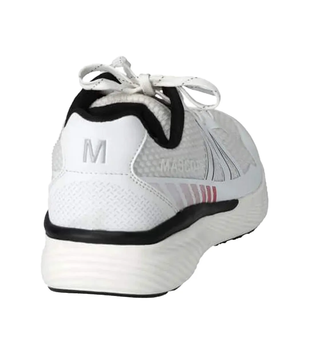 Mens Logo Microfibre Trainers White Black Mascot-2