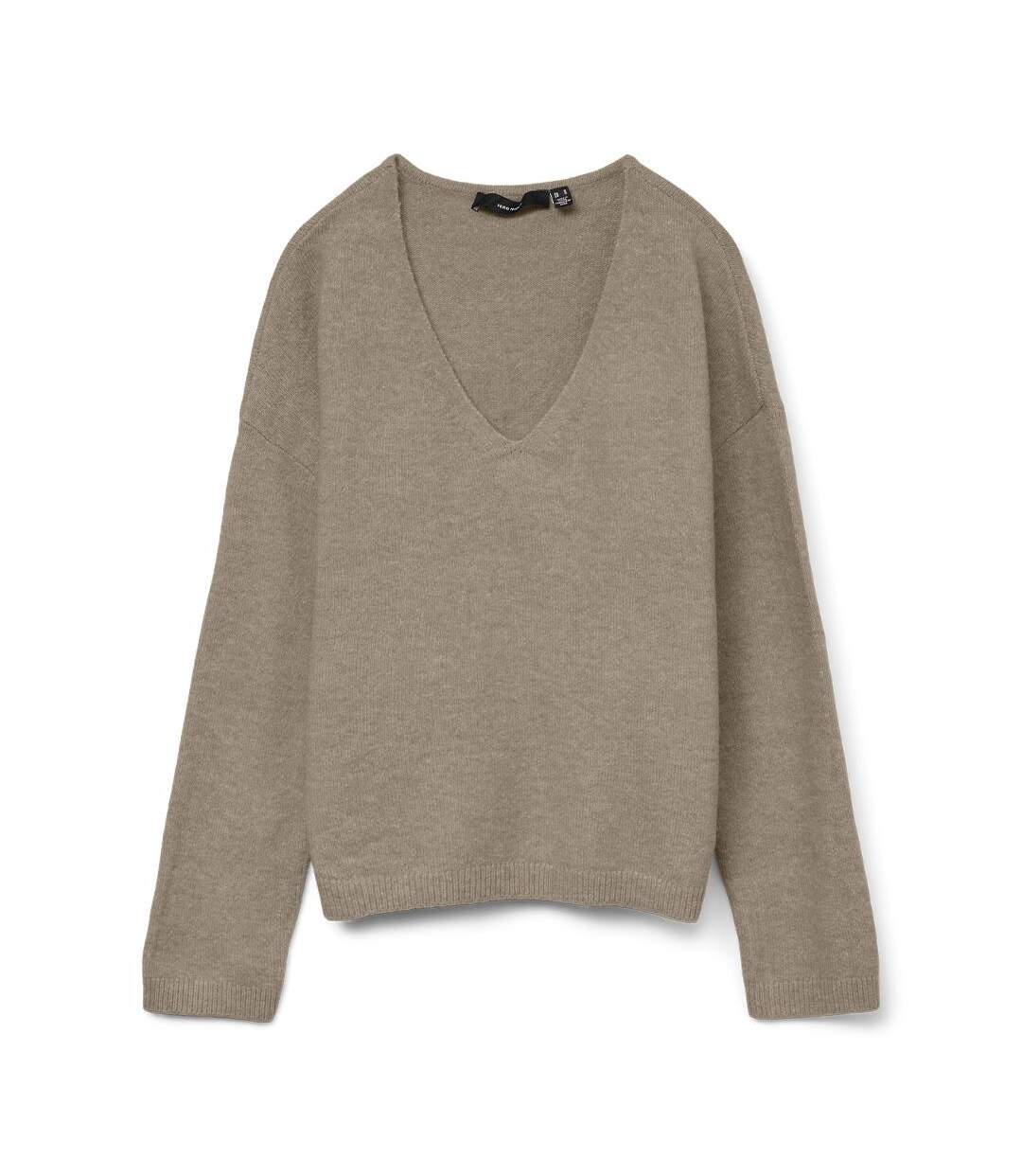 Pull marron femme vero moda besti-1
