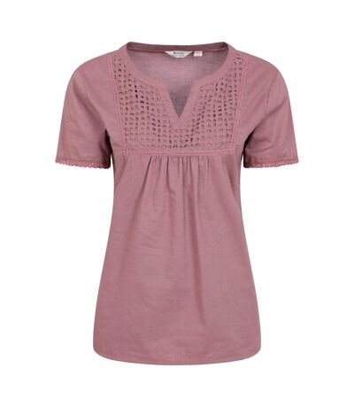 Womens/ladies paris embroidered top dusky purple Mountain Warehouse