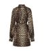 Robe Courte Manches Bouffantes Motif/style Imprimé Léopard Femme Marron Noir Biba-3