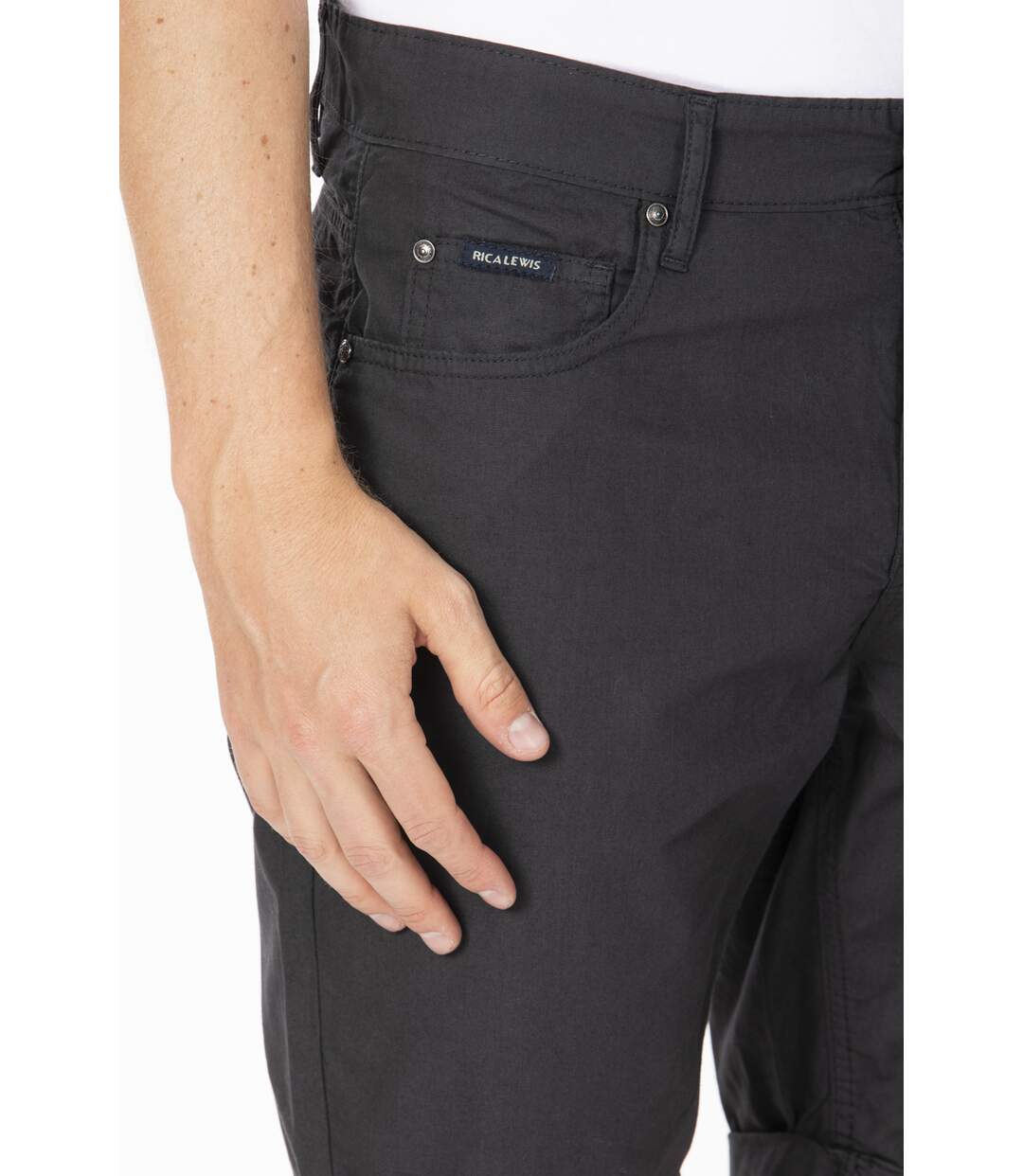 Bermuda à revers denim de couleur coton ANDRE 'Rica Lewis'-1