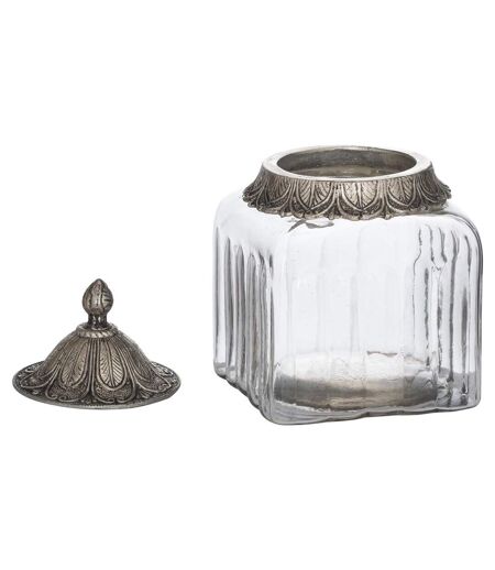 Hill Interiors Moroccan Decorative Jar (Clear/Bronze) (18cm x 12cm x 12cm) - UTHI4341