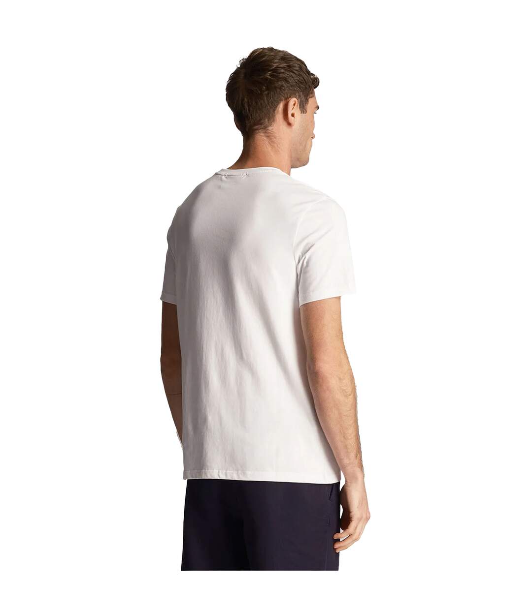 T-shirt Homme Blanc Bleu Marine Lyle & Scott-3