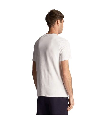 T-shirt Homme Blanc Bleu Marine Lyle & Scott