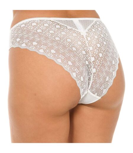 Women's transparent effect panties with lace fabric D09V7