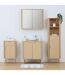 Colonne 1 porte et 2 niches effet bois clair LIORA - Beige-2