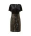 Womens/ladies Sequin Velvet Bodycon Dress Black Yumi-2