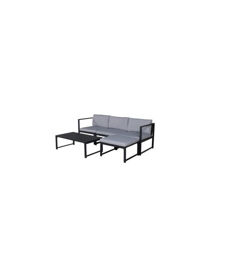 Salon de Jardin Modulable Salvador 200cm Noir & Gris
