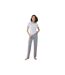 Towel City Womens/Ladies Pyjama T-Shirt And Bottoms Set (White/Heather Grey) - UTRW5461-1