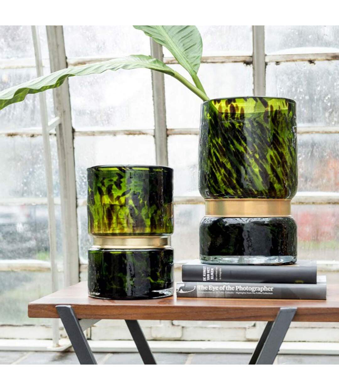 Vase Rond Design Tâche Winter 23cm Vert-2