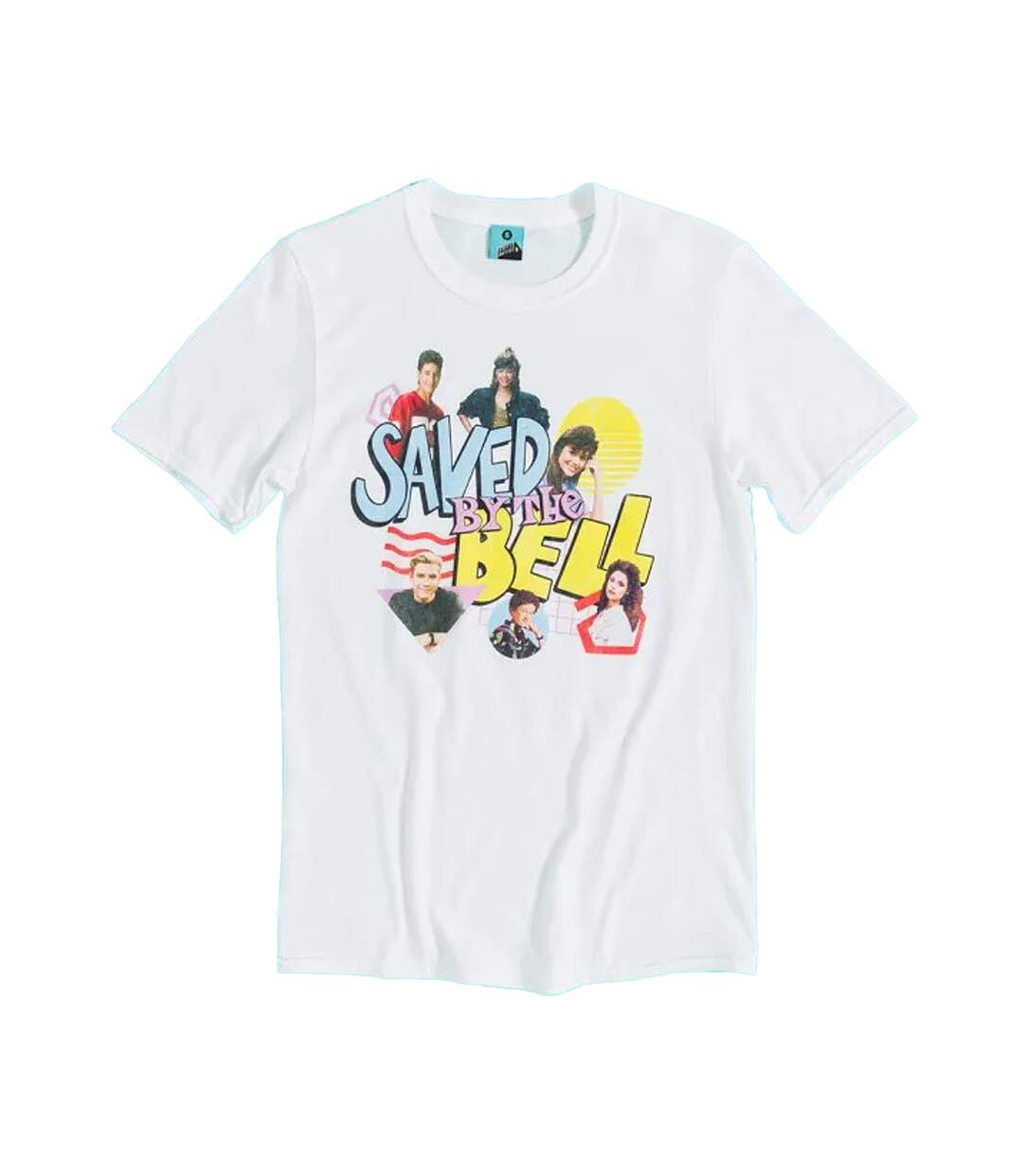 Unisex Adult Retro T-shirt White Saved By The Bell-1