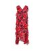 Womens/ladies Flowers Ruffles Maxi Dress Red Black Biba-1
