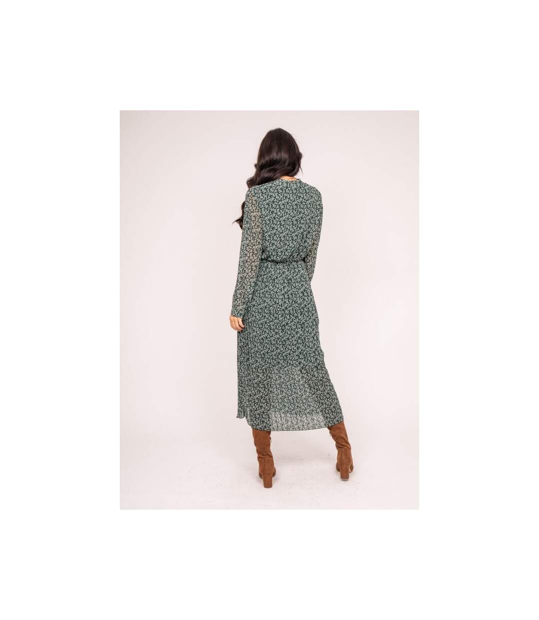 Robe longue motifs plissée IFLOR - Dona X Lisa-2