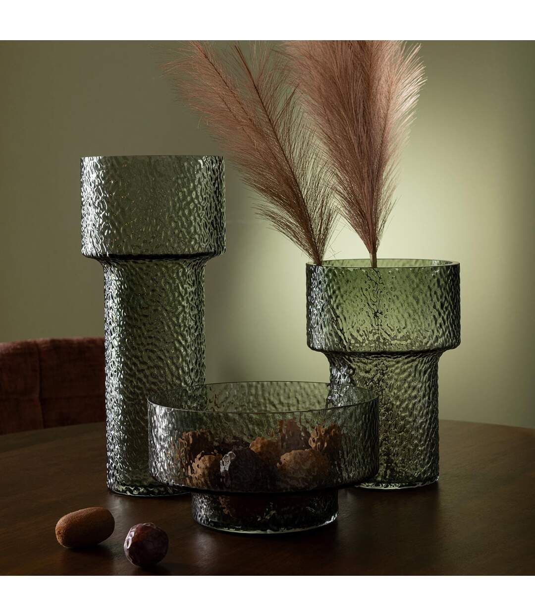 Vase Design en Verre Betty 30cm Vert-4
