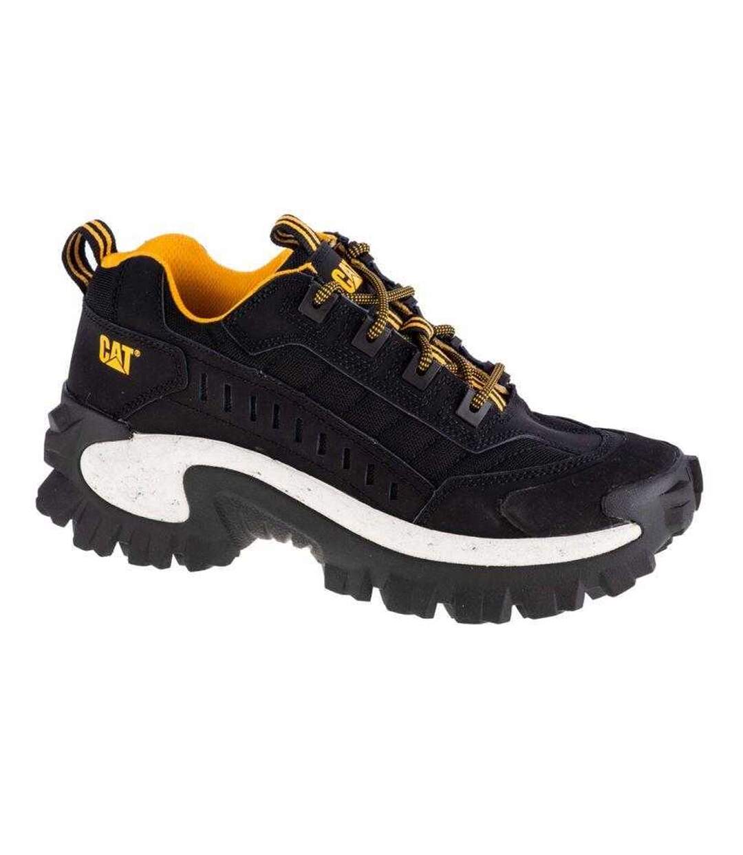 Mens Intruder Leather Chunky Sole Trainers Black Caterpillar-1