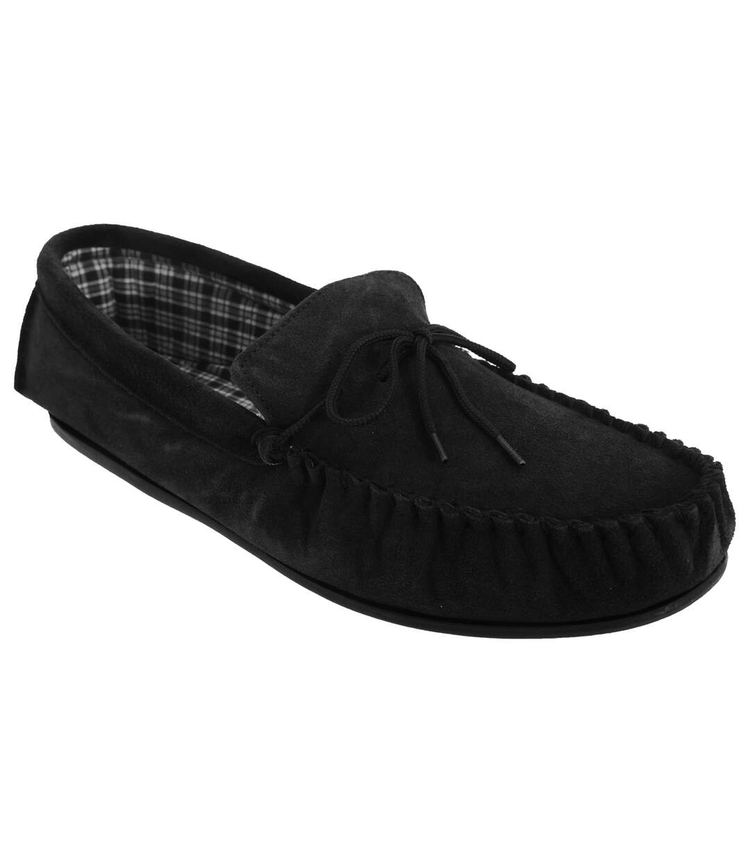 Mokkers Mens Bruce Real Suede Moccasin Slippers (Black) - UTDF816-1