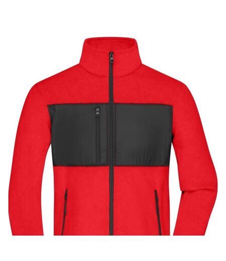 Veste Polaire Homme Rouge Noir James And Nicholson