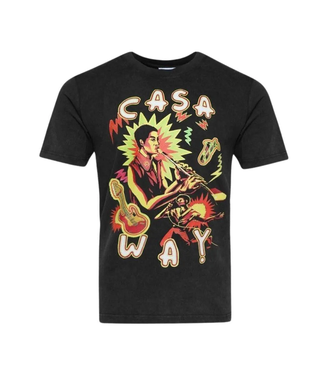 T-shirt Music For The People Homme Noir Délavé Casablanca-1