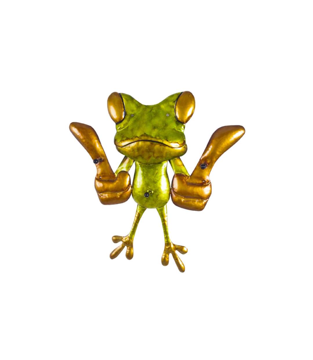 Patère Murale 3 Crochets Grenouille 50cm Vert-1