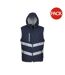 Pack of 2  Unisex adults hi vis kensington hooded gilet  navy Yoko-1