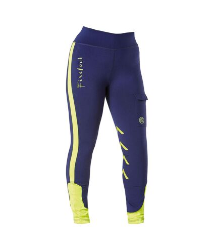 Womens/ladies ripon reflective breeches navy/yellow Firefoot