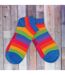 1 Pack Mens Rainbow Striped Bamboo Trainer Socks-5