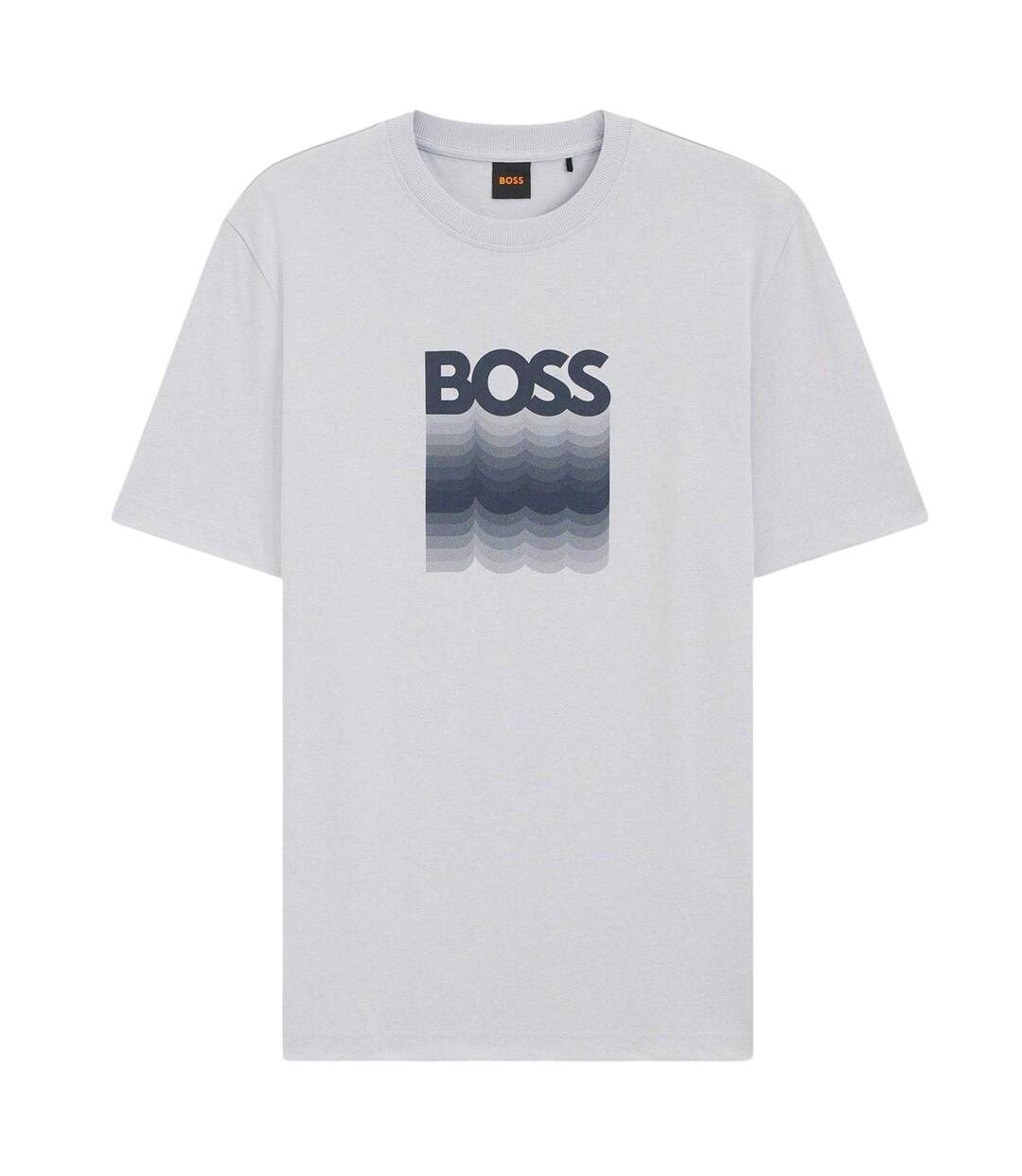 Mens Insignia Logo T-shirt Light Pastel Grey Boss-2