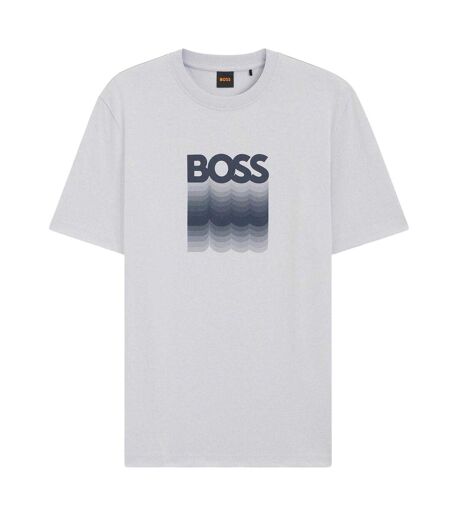 Mens Insignia Logo T-shirt Light Pastel Grey Boss