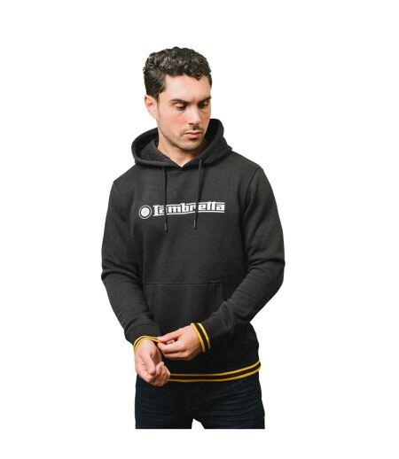 Sweat À Capuche Homme Noir Jaune Or Lambretta