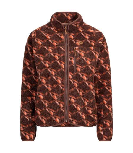 Veste Polaire Col Montant Motif/style Imprimé Jessie Femme Marron Foncé À Motifs Trespass