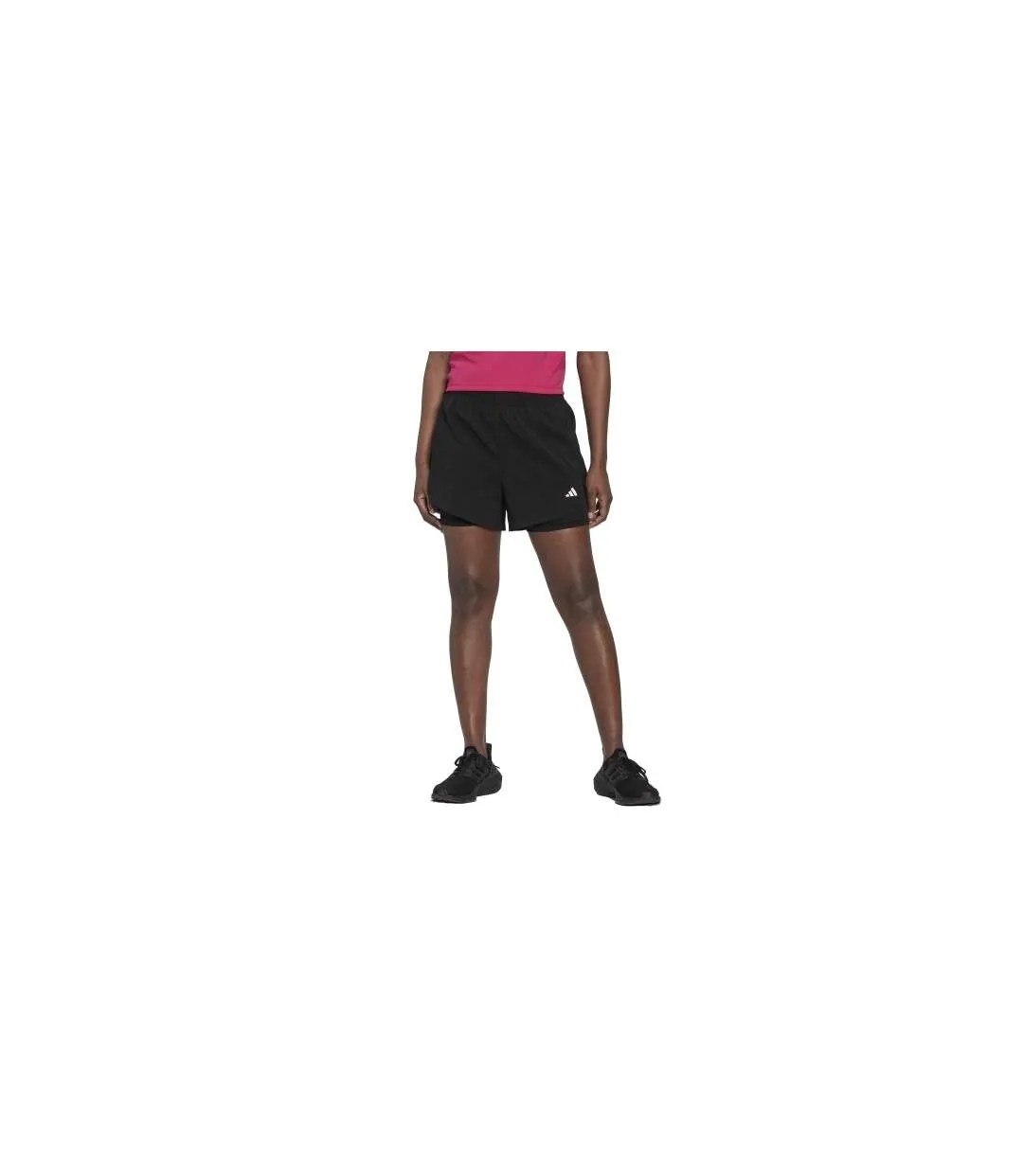 Womens/ladies 2 In 1 Running Shorts Black White Adidas-1