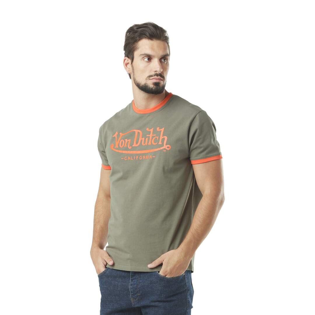 T-shit homme stretch en col V en contraste Blast Vondutch-1