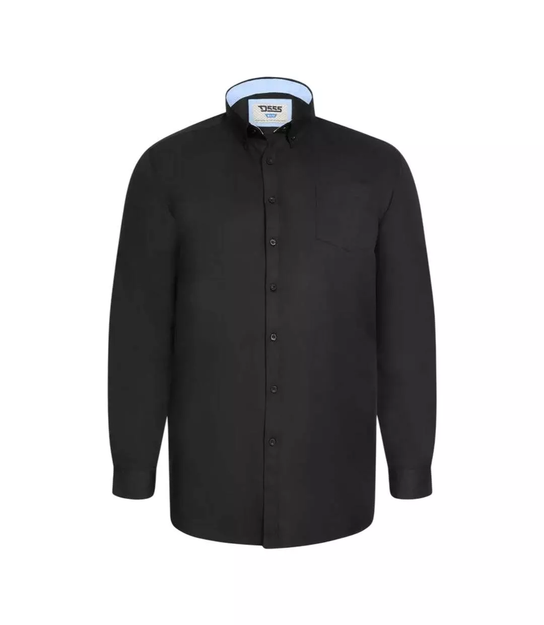 Mens D555 Richard Oxford Tall Long-sleeved Shirt Black Duke-2