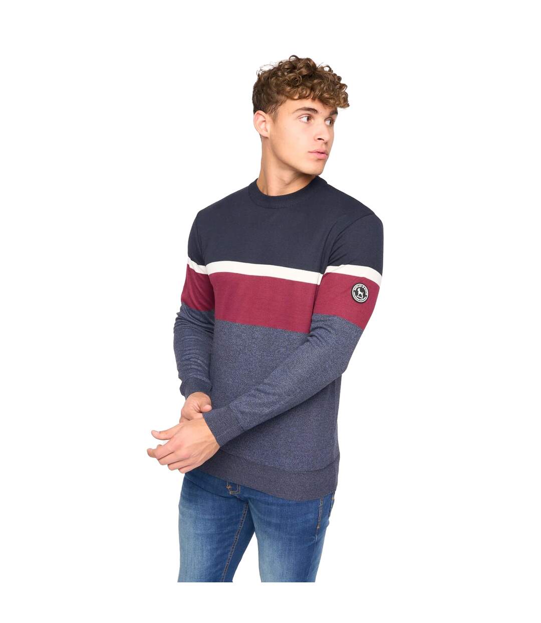 Pull easedale homme marine marl Bewley & Ritch