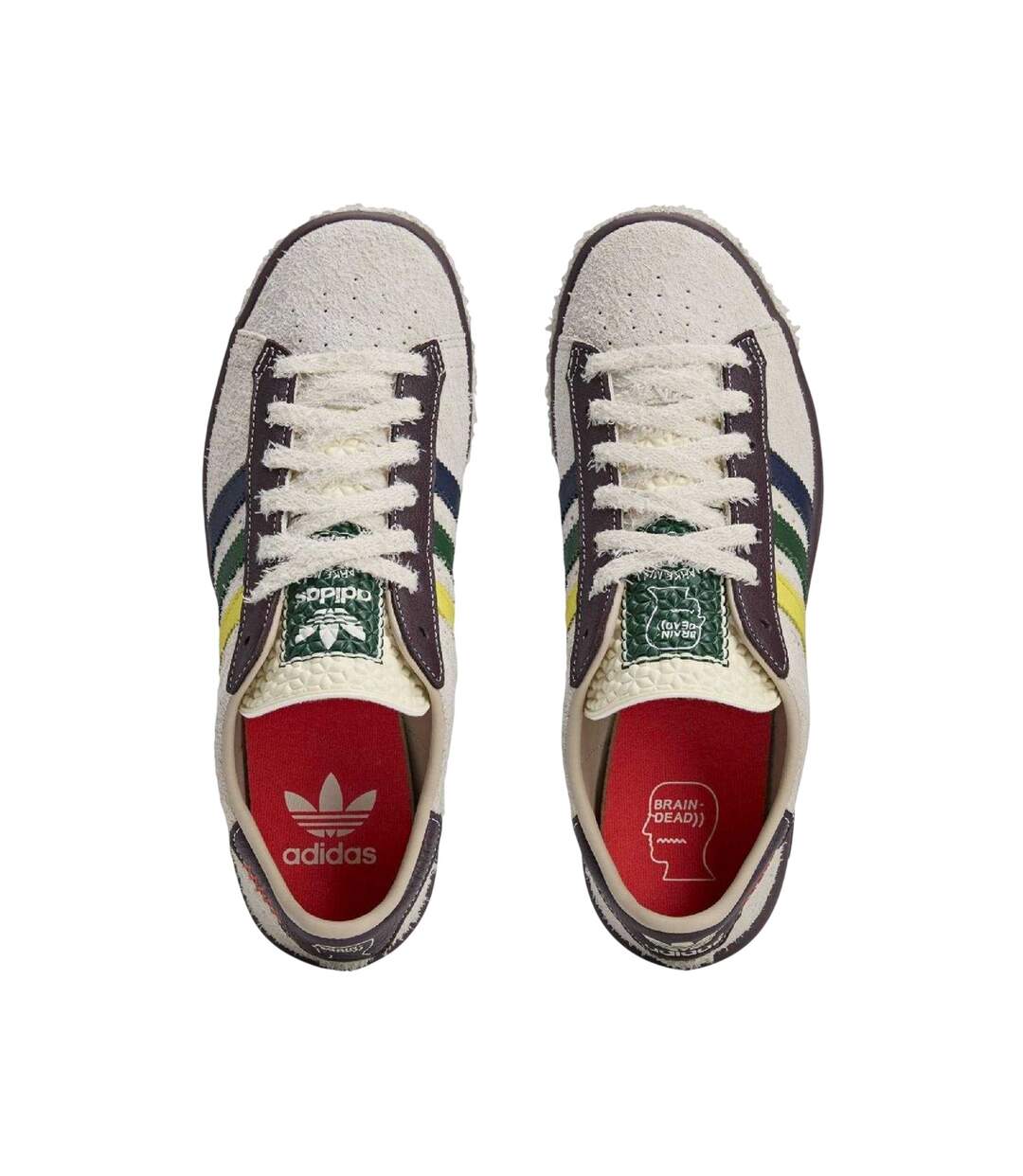 Mens Brain Dead Suede Trainers White Adidas-3