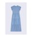Womens/ladies Tiered Jersey Maxi Dress Corn Blue Animal-1