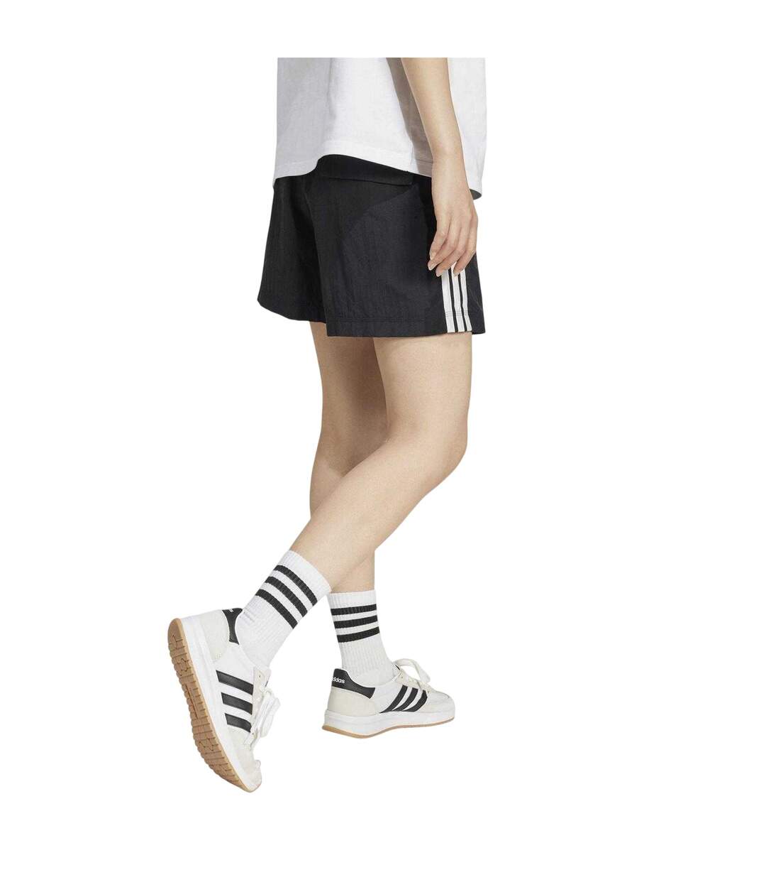 Short De Survêtement Femme Noir Blanc Adidas-2
