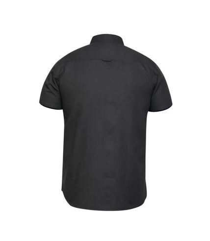 D555 Mens James Oxford Kingsize Short-Sleeved Shirt (Black) - UTDC461