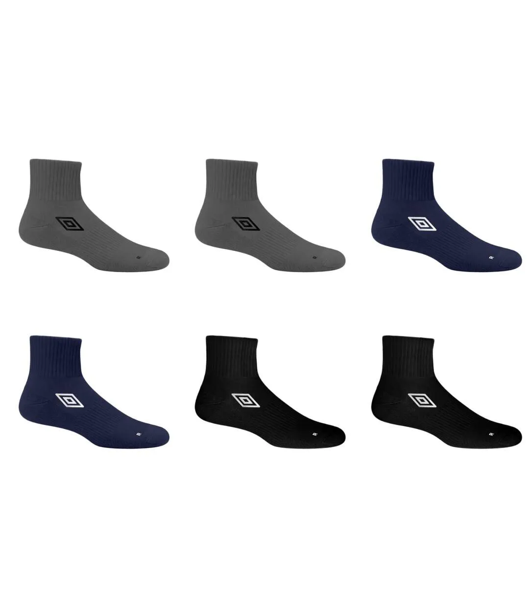 Lots de 6  paires de chaussettes Quarter Mid Core Umbro-1