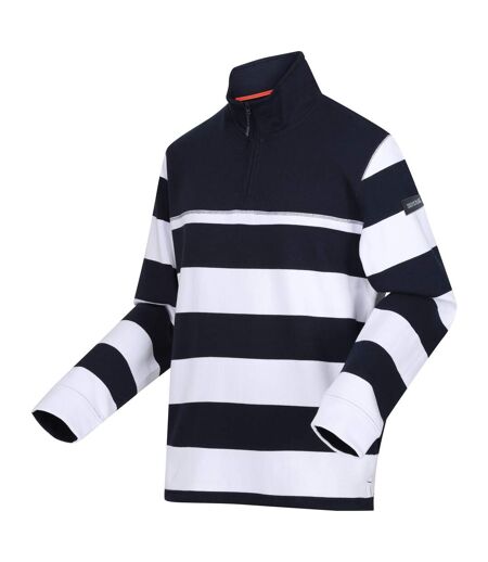 Mens Agilno Striped Half Zip Fleece Top Navy White Regatta