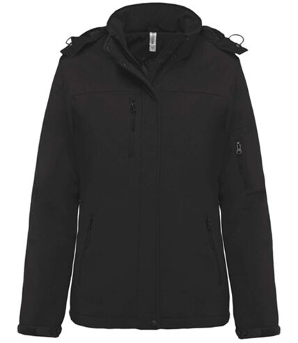 Parka softshell matelassée à capuche - K651 - femme - noir