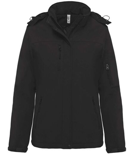 Parka softshell matelassée à capuche - K651 - femme - noir