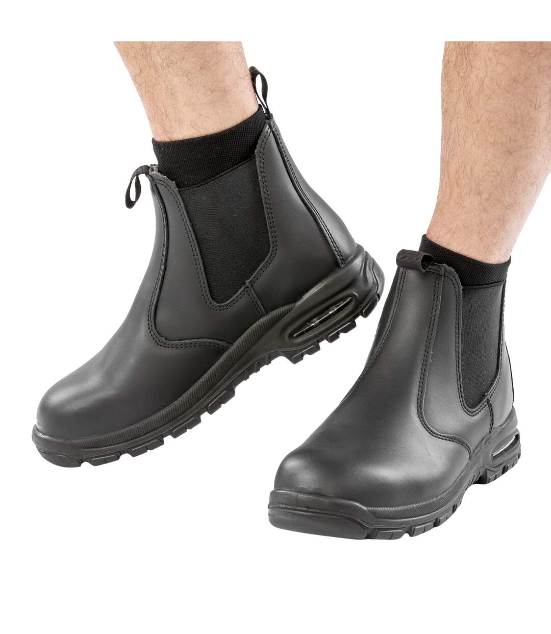 Unisex Adult Kane Leather Safety Dealer Boots Black WORK-GUARD By Result-1