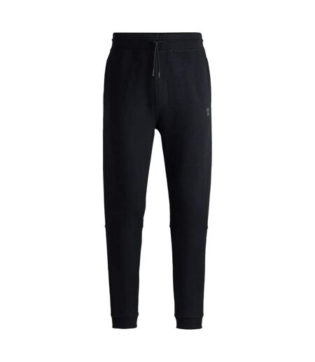 Mens Patch Logo Tracksuit Bottoms Black Boss