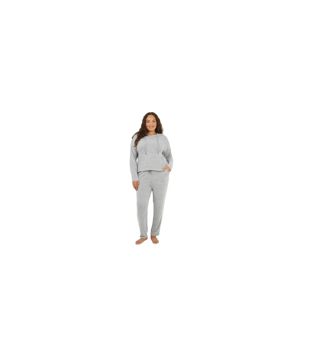 Sweat À Capuche Femme Gris Chiné Brave Soul-1