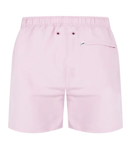Mens Embroidered Logo Mid Length Swim Shorts Light Pink Jack Wills